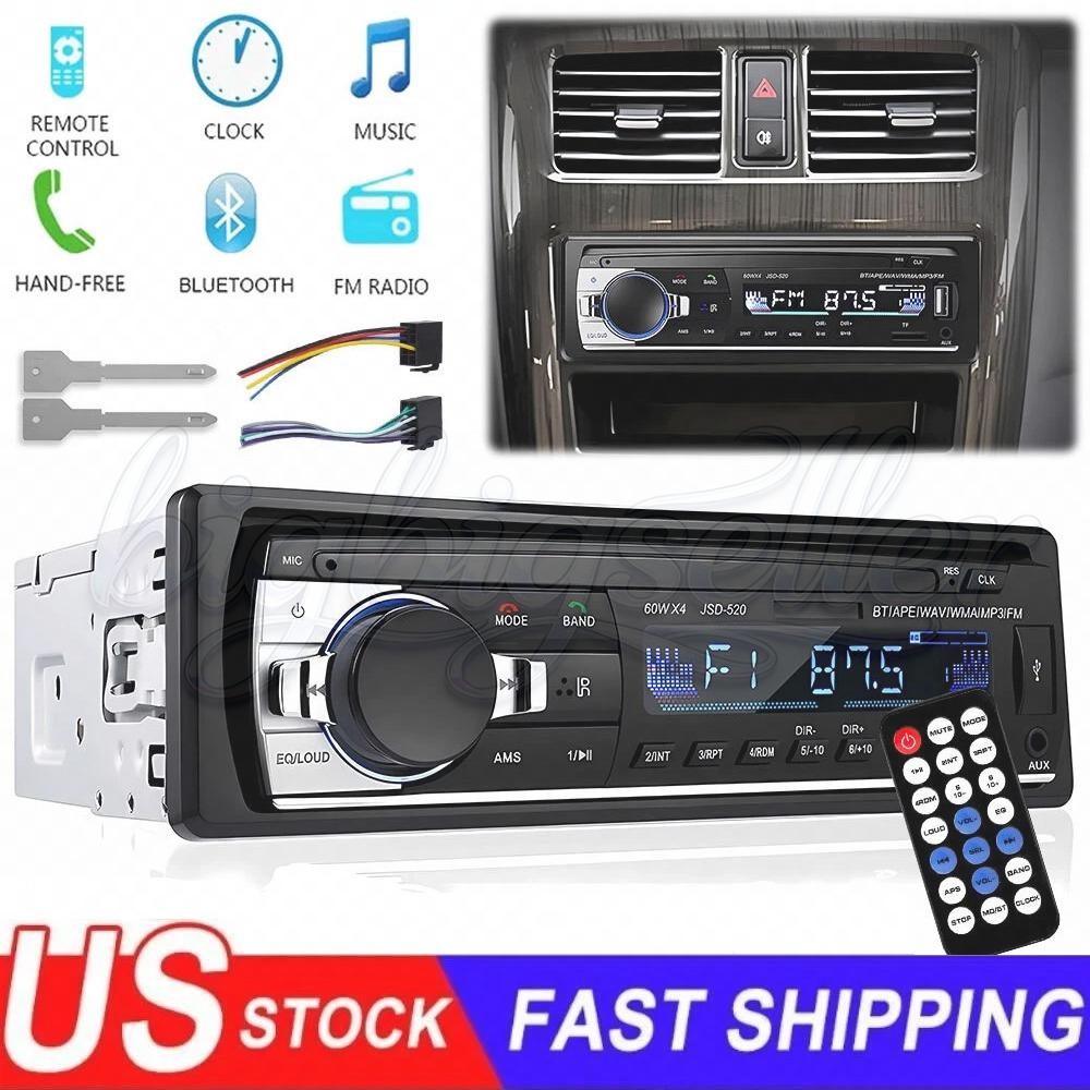 Bluetooth Car Stereo Audio In-Dash FM Aux Input Receiver USB SD MP3 Radio Player
