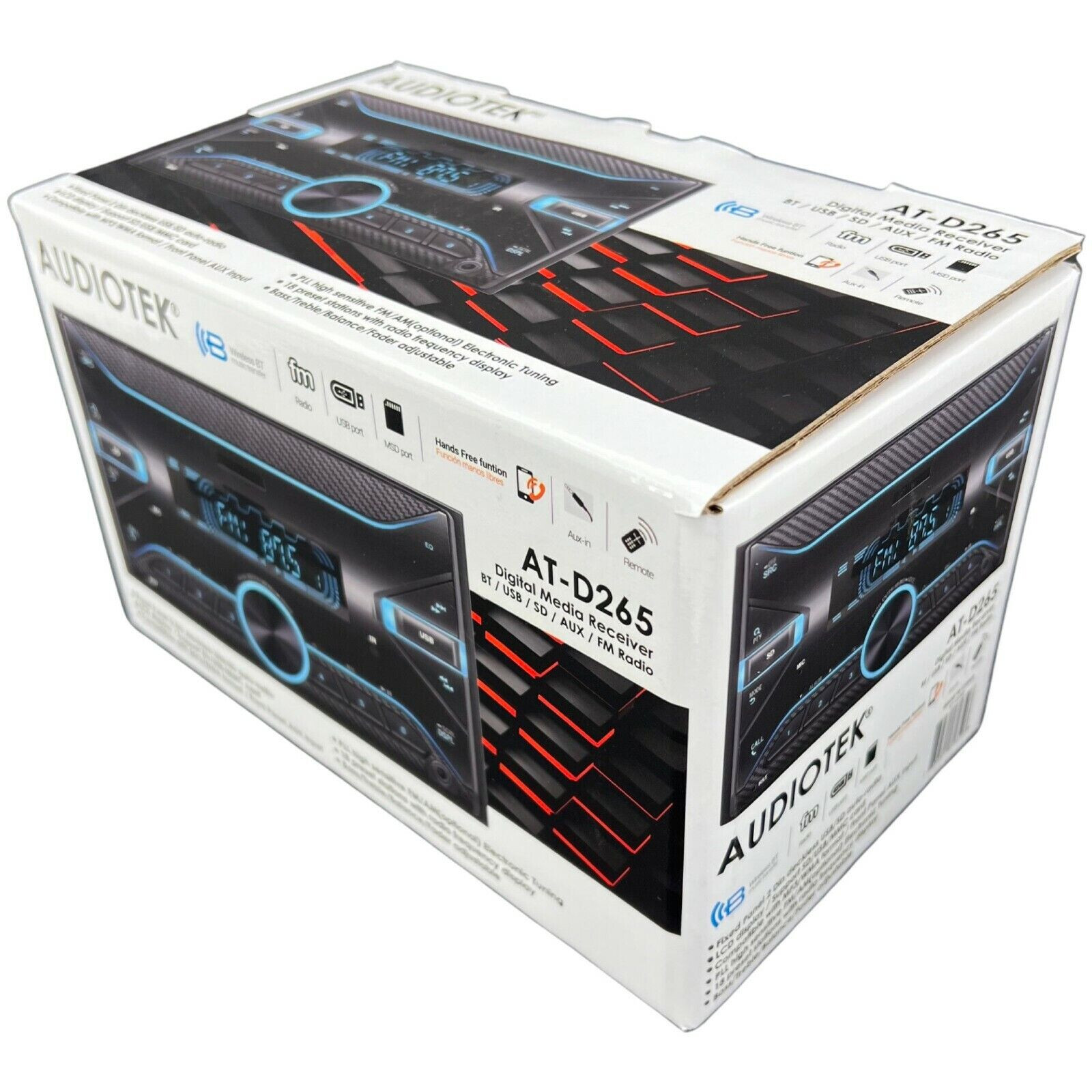 300W 2DIN Car Audio Stereo Receiver Bluetooth FM Radio USB SD Head Unit Audiotek