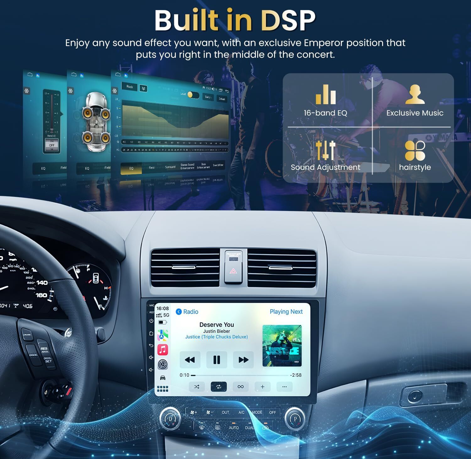 Auto GPS Carplay Stereo Radio Navigation with Backup Camera For Honda 2003-2013