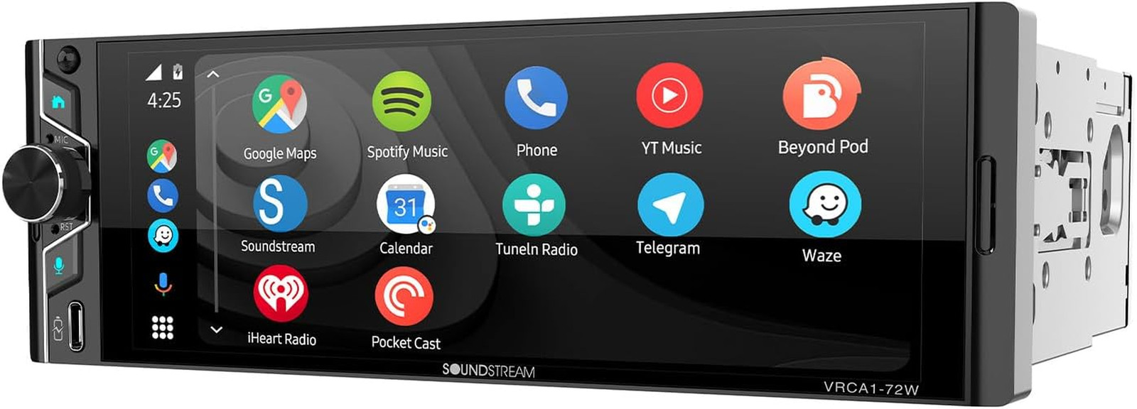 VRCA1-72W 6.7 Inch Apple Carplay & Android Auto Wireless Car Stereo – Single DIN