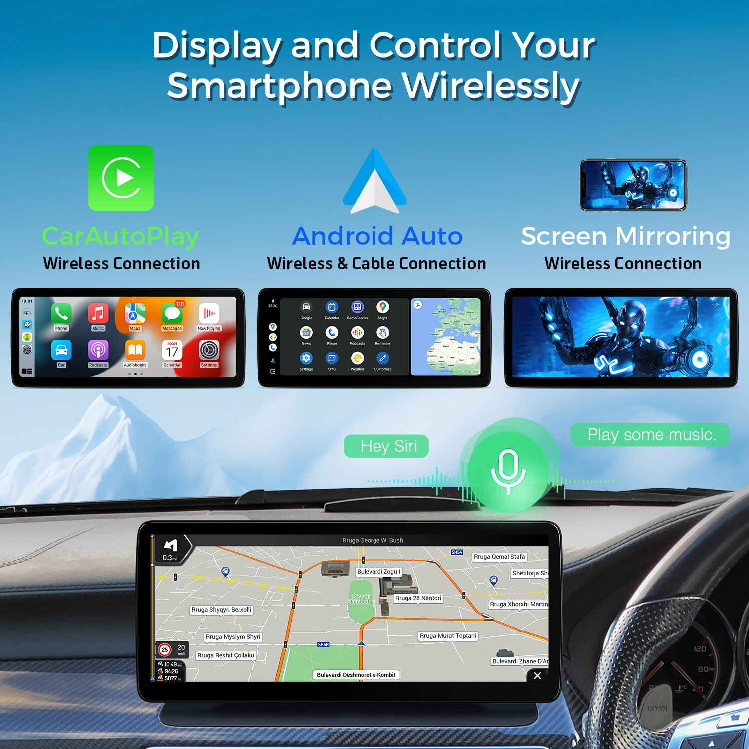 12.3″ Android 13 8Core Car Play Stereo GPS Head Unit 2 UI For Benz CLS C218 W218