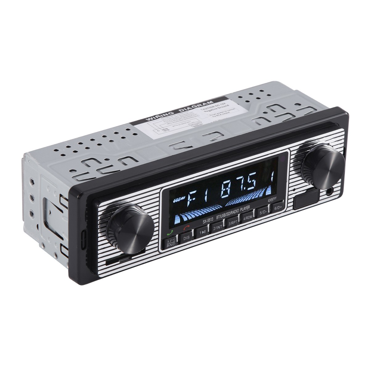 Bluetooth Vintage Car FM Radio MP3 Player USB Classic Stereo Audio Receiver AUX