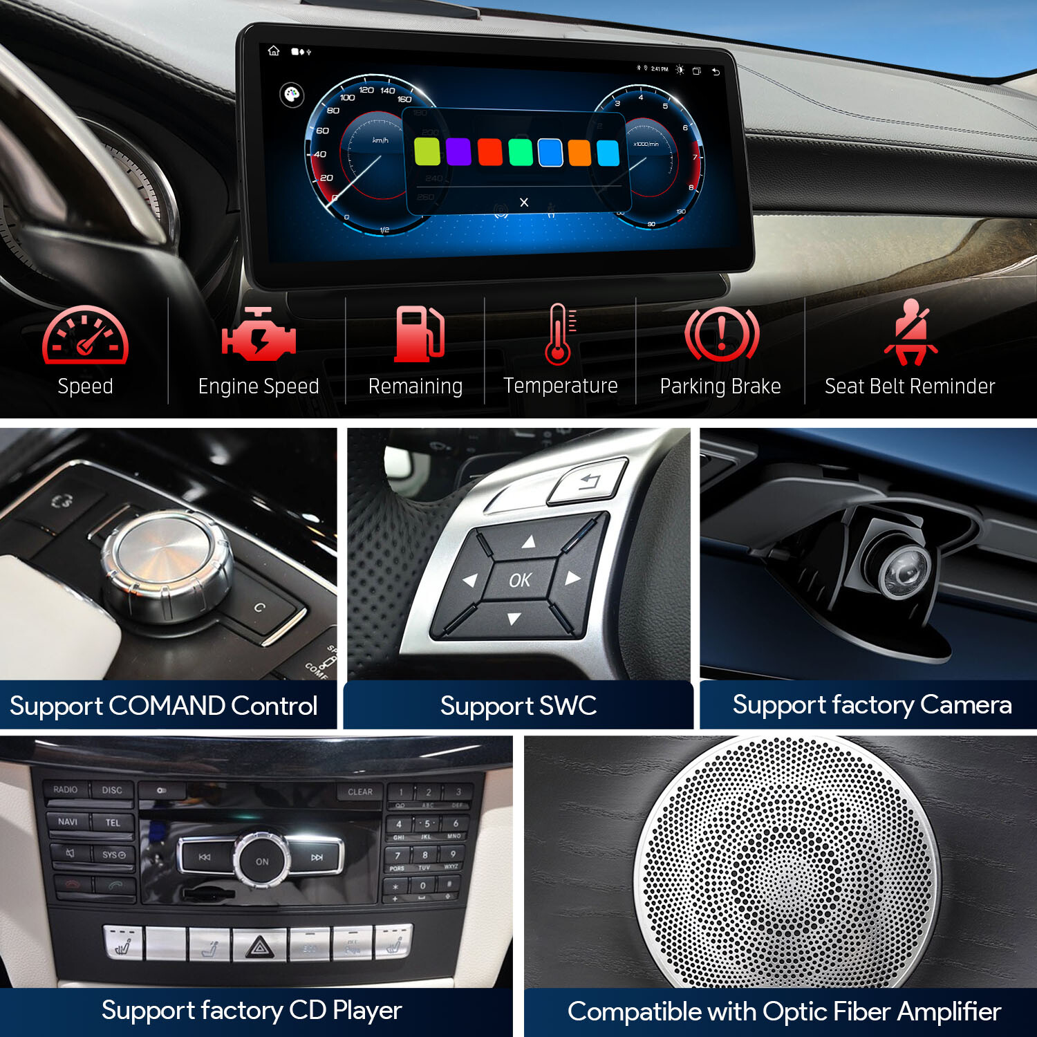12.3″ Android 13 8Core Car Play Stereo GPS Head Unit 2 UI For Benz CLS C218 W218