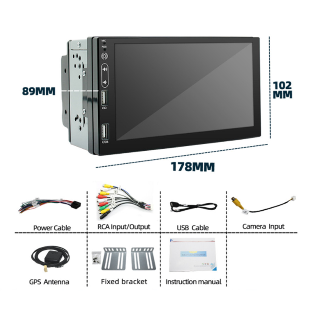 Double Din Car Stereo Radio Multimedia MP5 Player Bluetooth GPS WIFI Video 1+16G