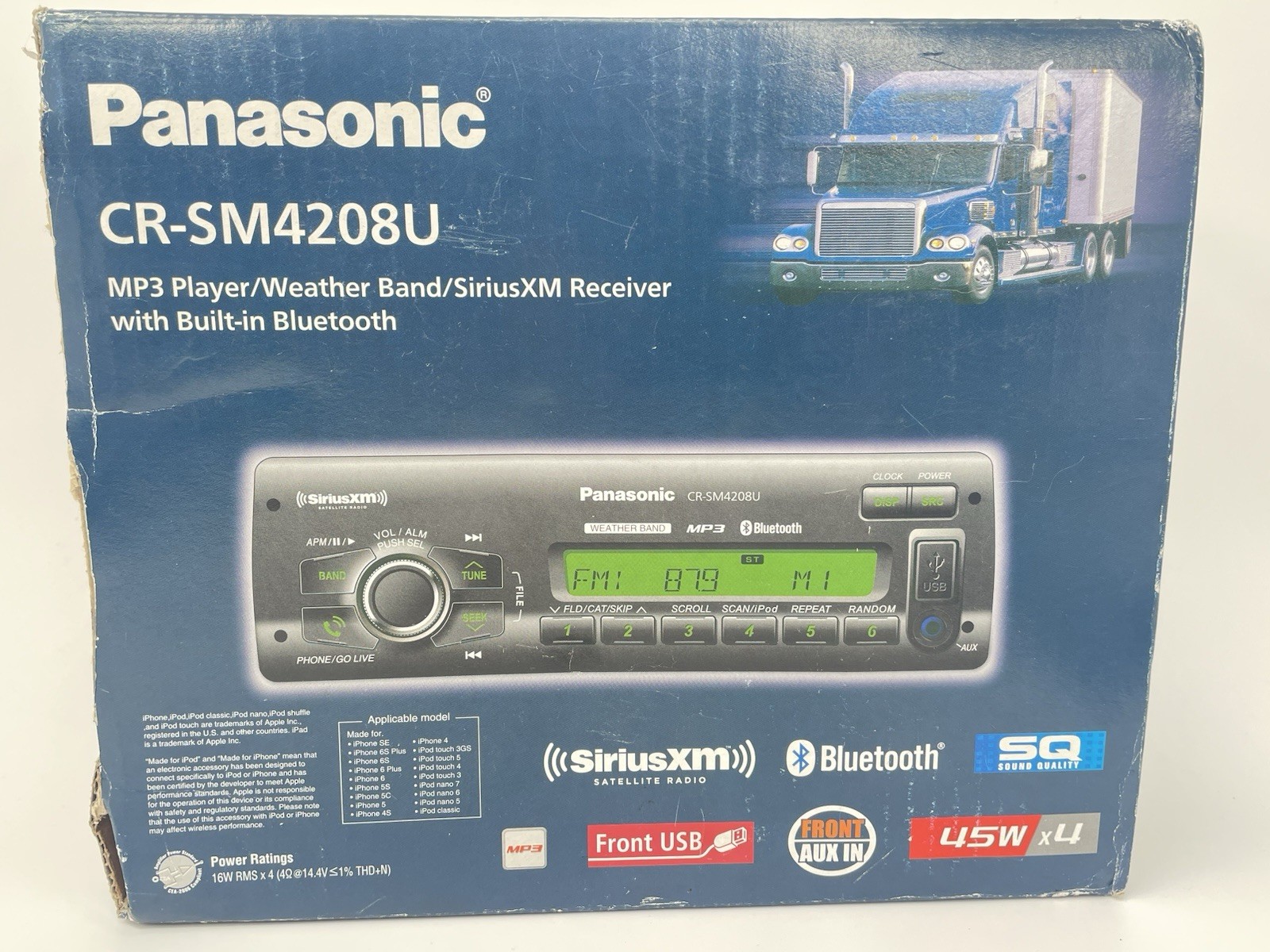 Panasonic CR-SM4208U heavy-duty,MP3,Weather,SiriusXM Receiver,Bluetooth UNUSED