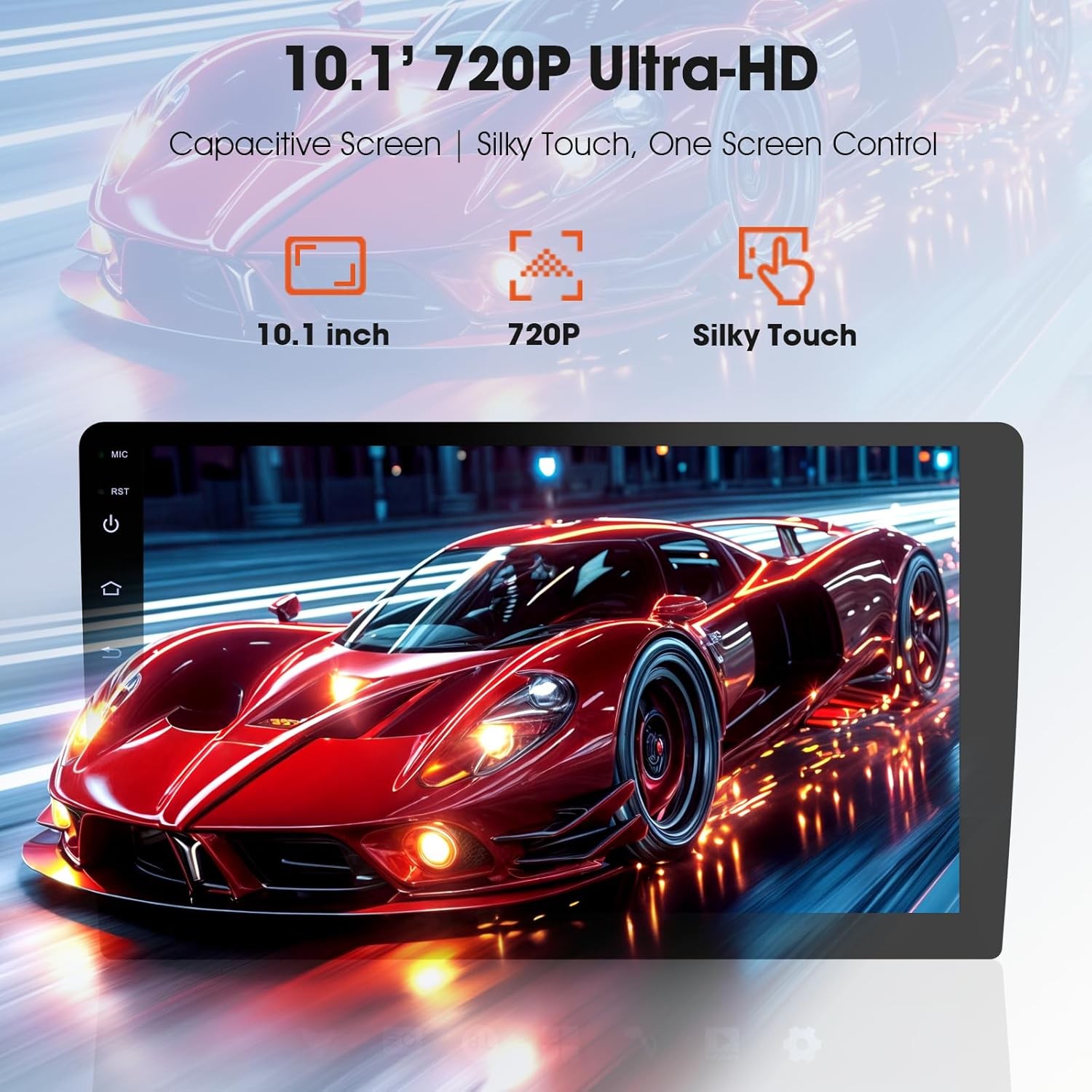 Android 13 Car Stereo with Wireless CarPlay and Auto, 10.1-inch 720P…