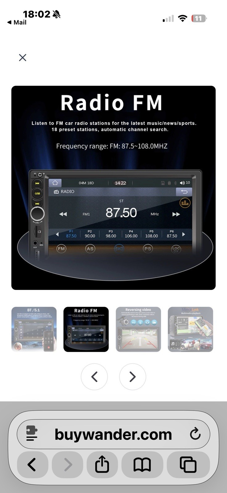 2 DIN MP5 Car Player Touchscreen Bluetooth 5.1 Apple CarPlay USB Input- NEW!