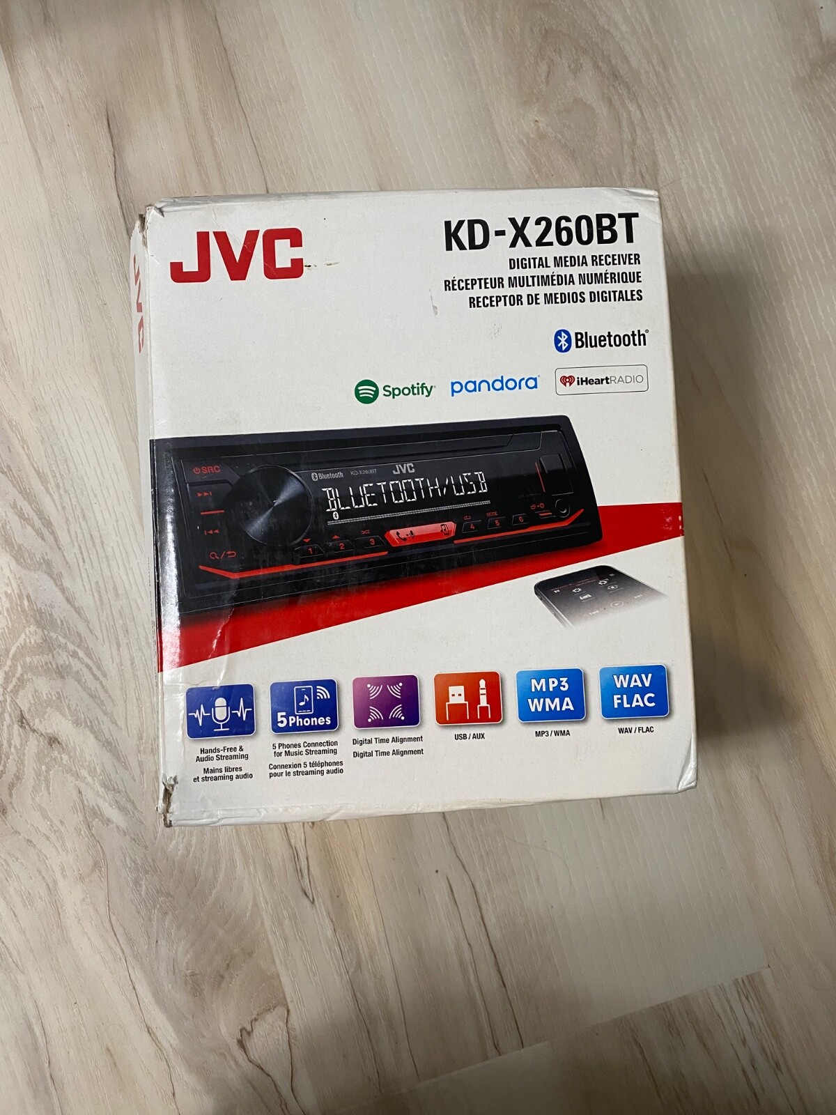 JVC KD-X260BT Digital Media Receiver Featuring Bluetooth/USB / 13-Band EQ, (2018