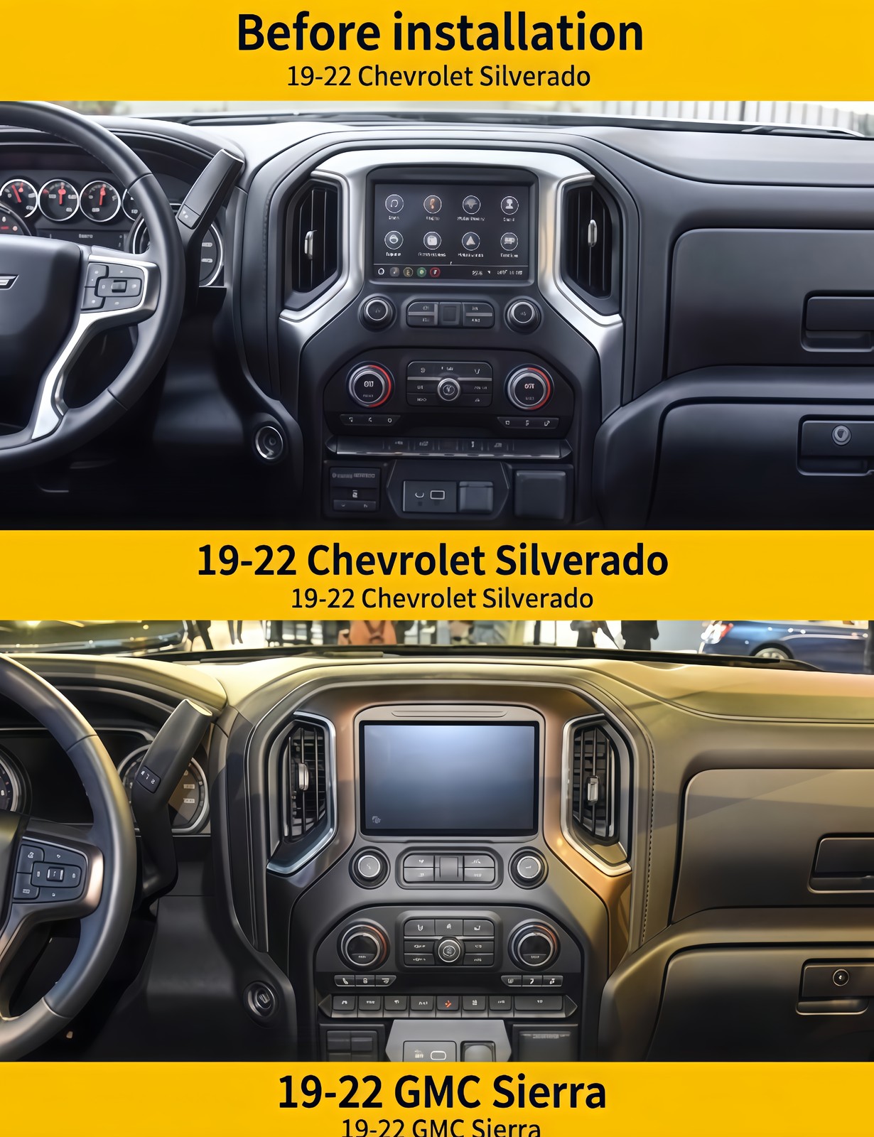 15.6” Tesla Style Car Stereo Radio For 2019-2022 Chevrolet Silverado GMC Sierra