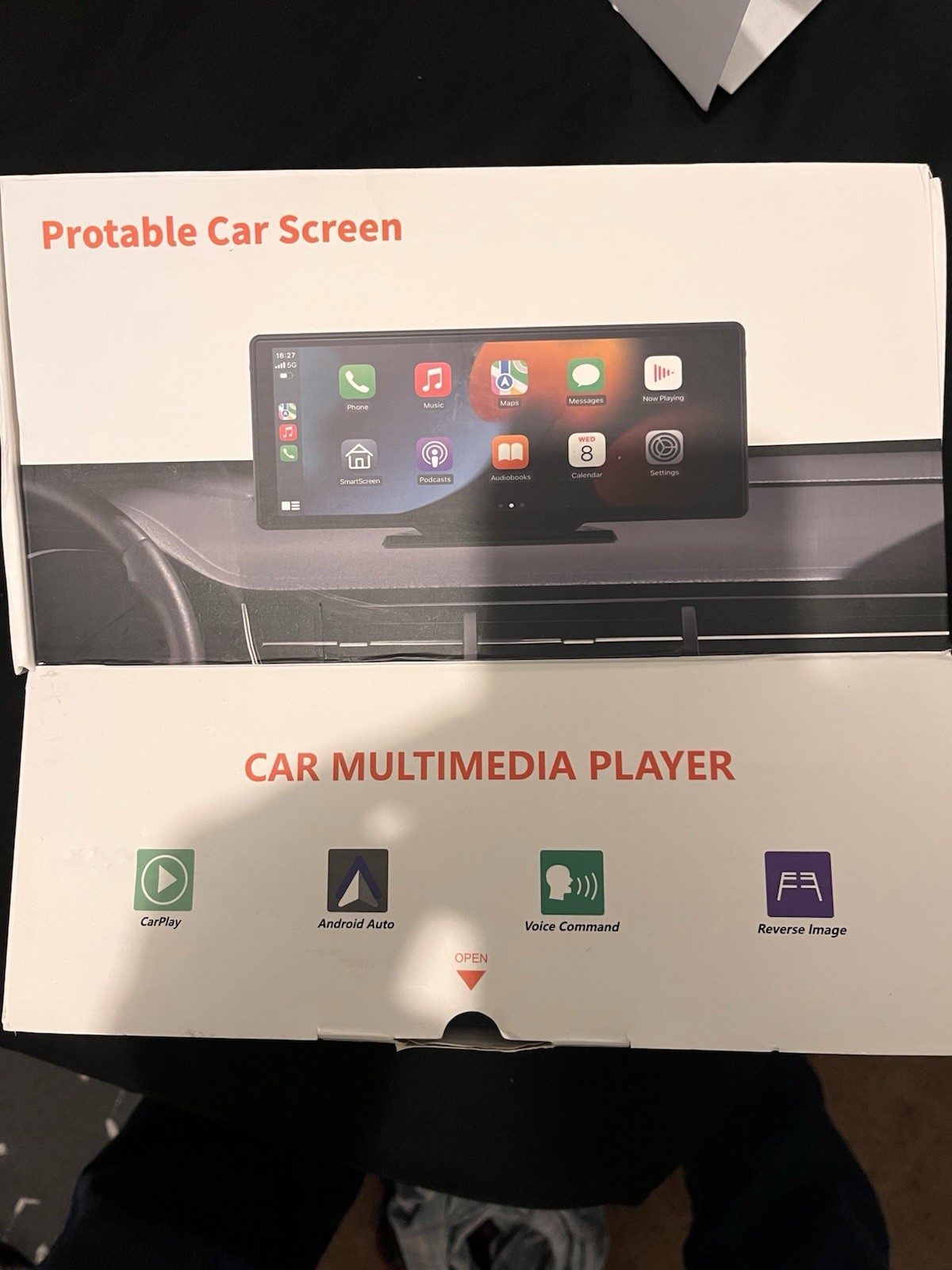 Wireless Portable Carplay Screen for Car, 10.26″ HD IPS Apple Carplay and And…