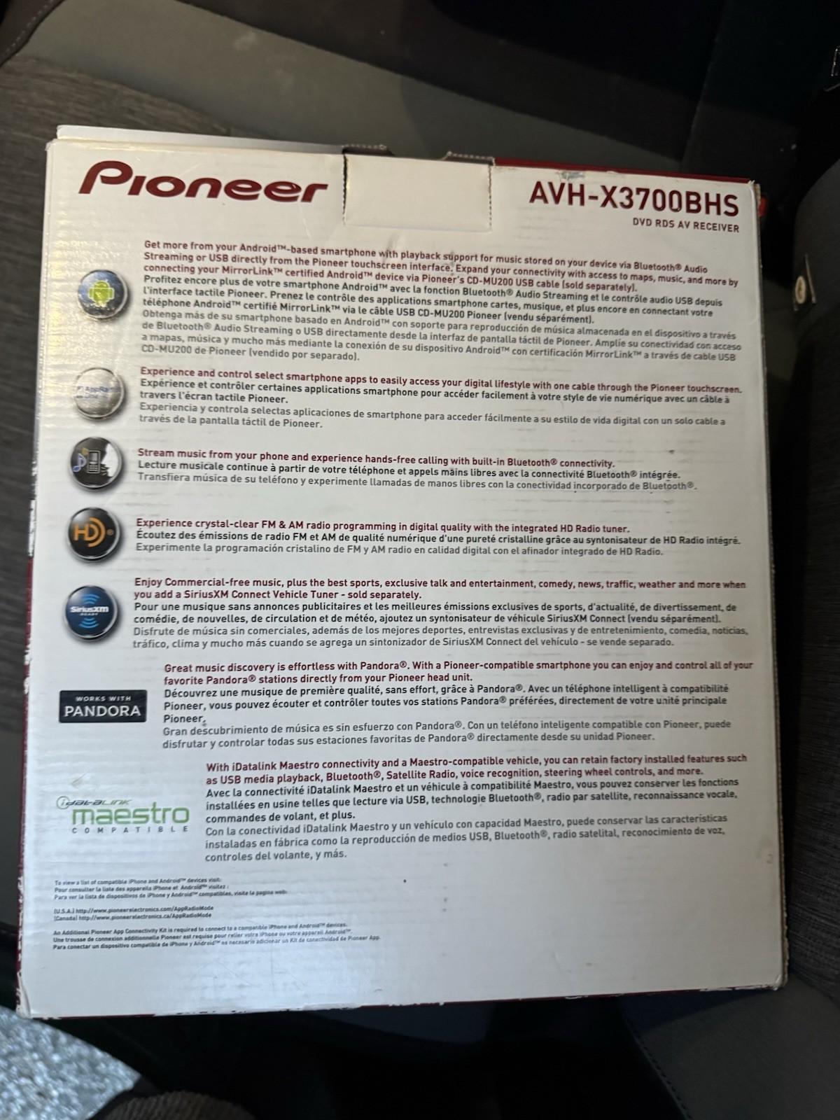 Pioneer AVH-X3700BHS DVD Receiver – Excellent Condition, Original Box & Remote I