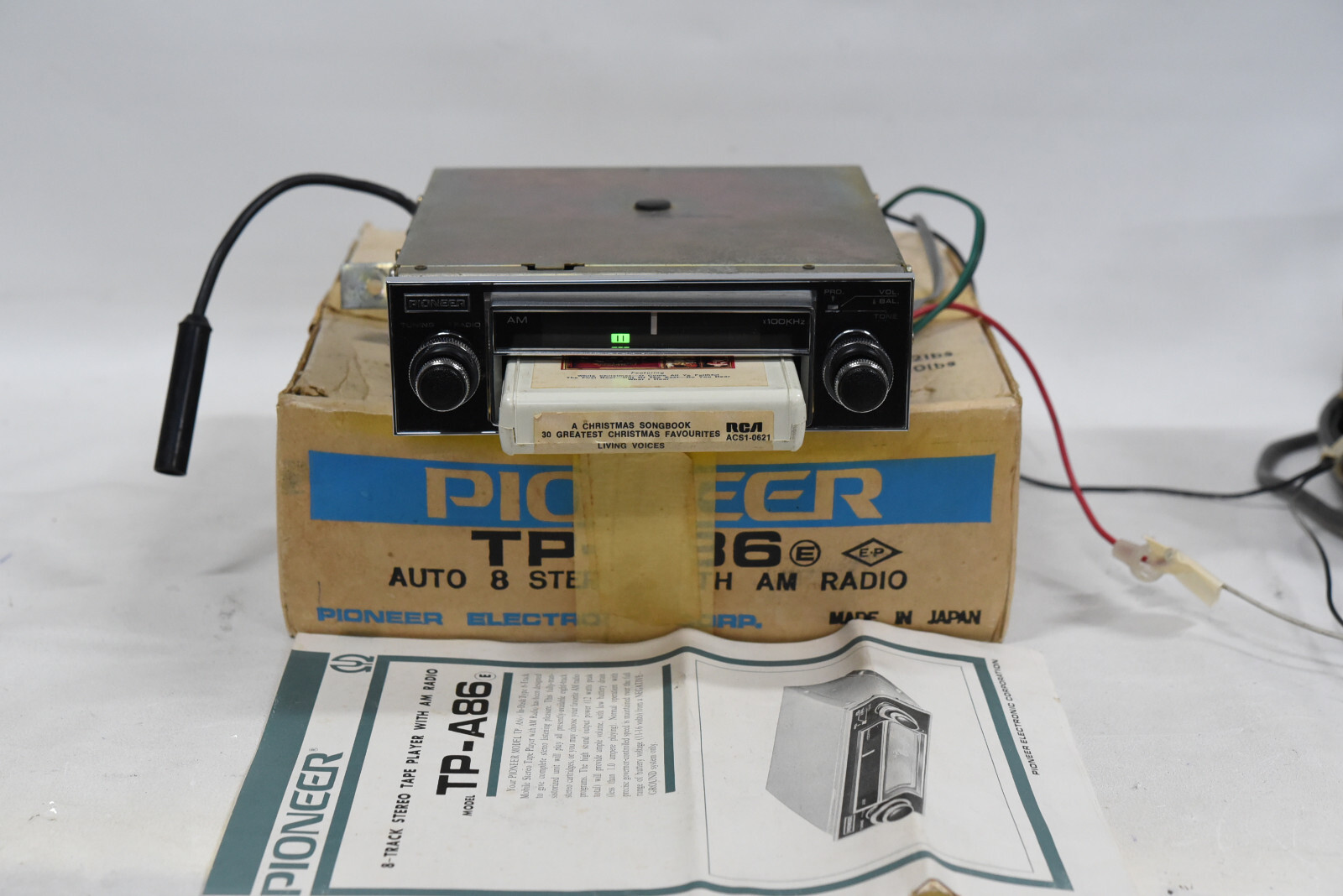 Pioneer TP-A86 8-Track Tape Player Car Stereo with AM Radio – Vintage – NEW Belt