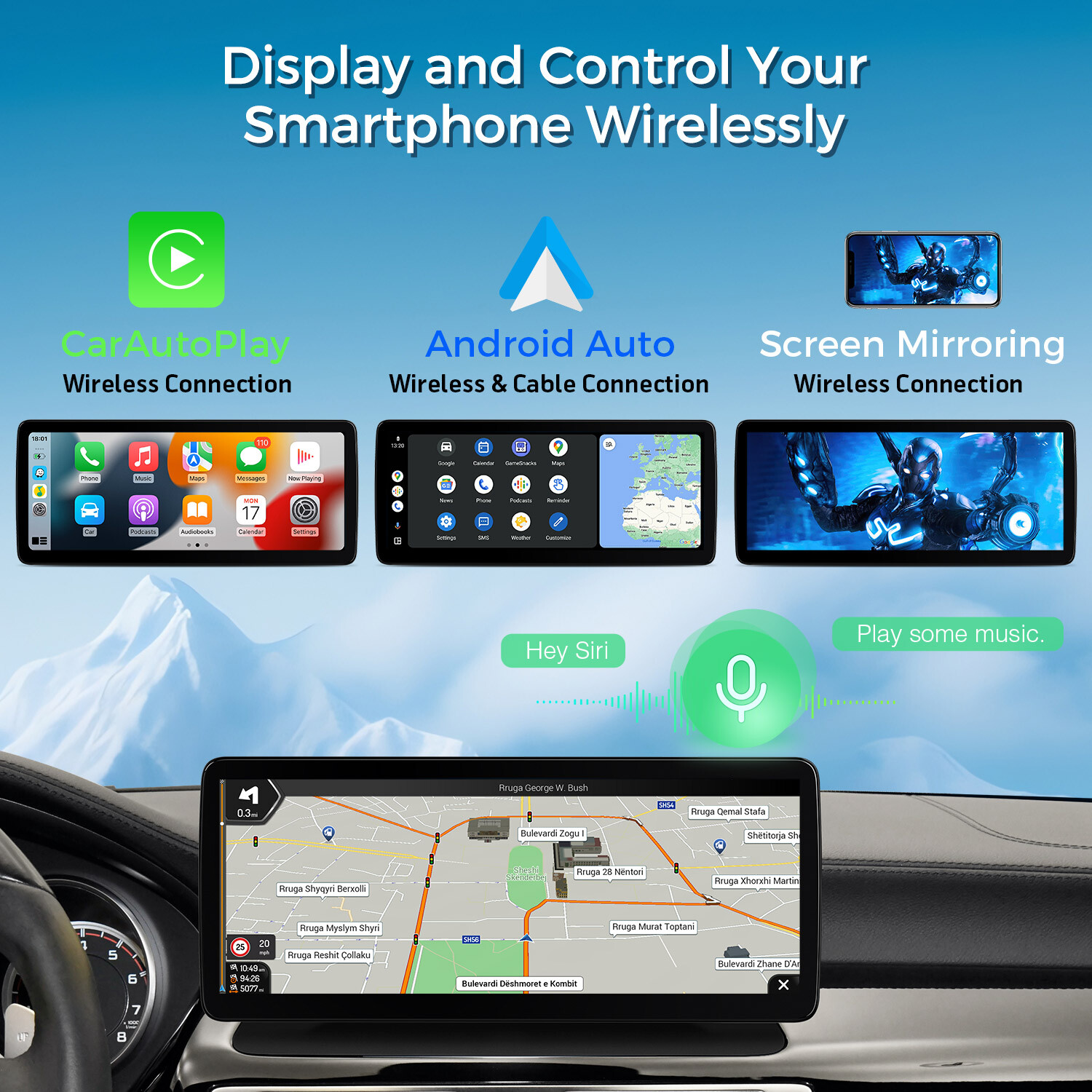 12.3″ Android 14 8-Core 64GB CarPlay Stereo GPS Navi WIFI For Benz CLS-W218 C218