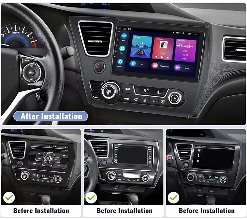 Apple Carplay For Honda Civic 2013-2015 Car Radio Head Unit WIFI Back Up Camera