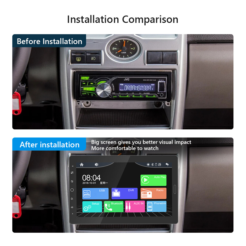 10.1″ Single 1 Din Apple/Android Carplay Rotatable Screen Car Stereo Radio + Cam