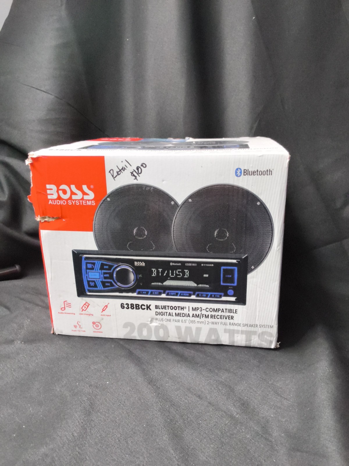 £Boss Audio 638BCK Single DIN Bluetooth Car Stereo- New /Damaged Box (G3)