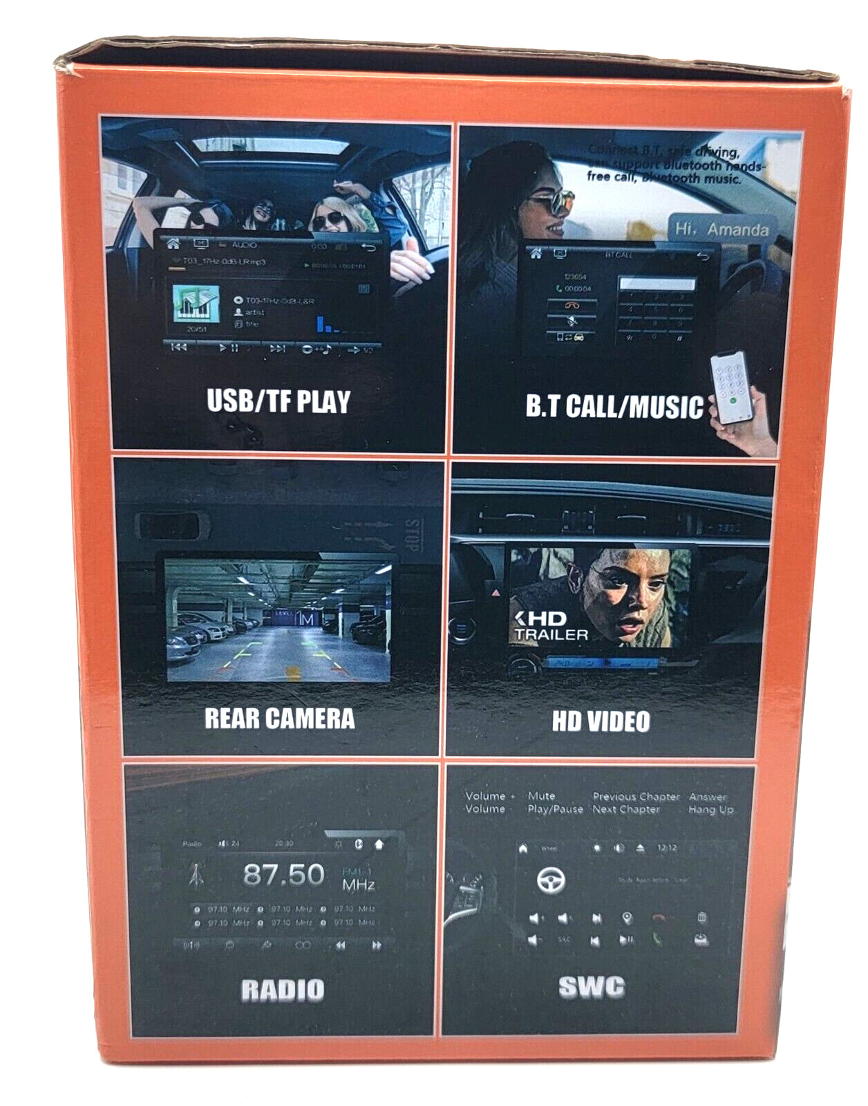 Upgraded Car Stereo 1080p Backup Camera HD P-Link Bluetooth Radio SWC Two Din