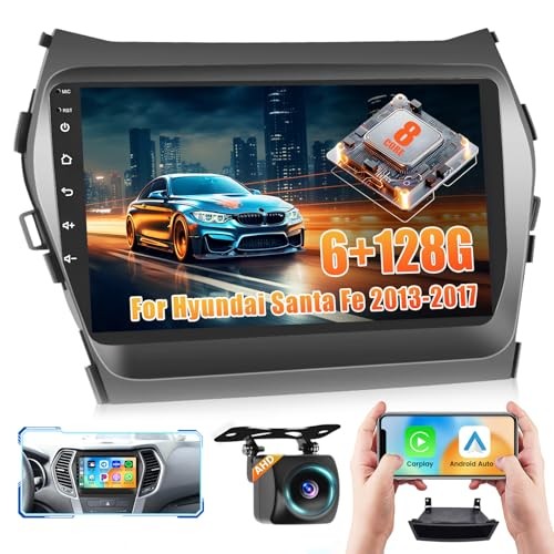 8Core 6+128G Car Radio for Hyundai Santa Fe 6+128G-8Core 6+128G-8Core-black