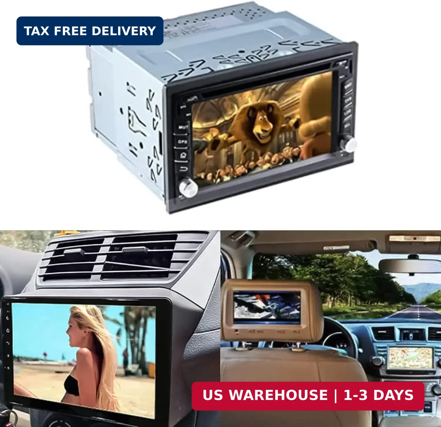 Universal Double DIN Car Stereo Cage,with Metal Frame, Car Radio Fitting Kit,for