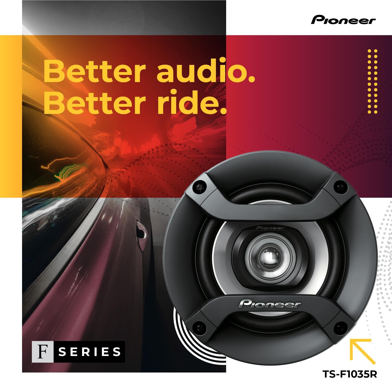 F-Series TS-F1035R 4” 2-Way Speakers (Pair) – 150W Max, Balanced Sound + Smoo…