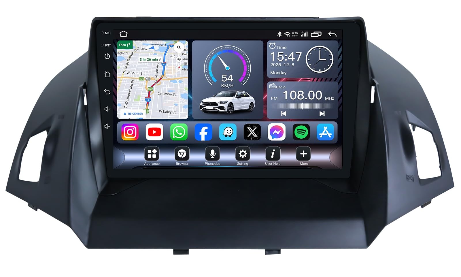 Ford Escape 2013-2019 Car Stereo, Android 9″ Touchscreen, Wireless CarPlay, GPS