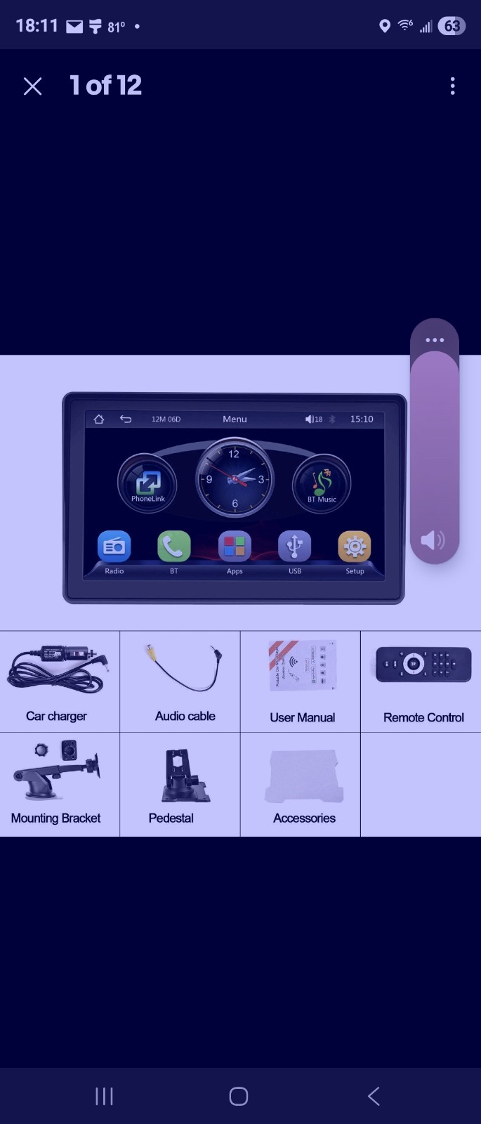 HD 7-in portable MP5 player Bluetooth car monitor with wireless Carplay