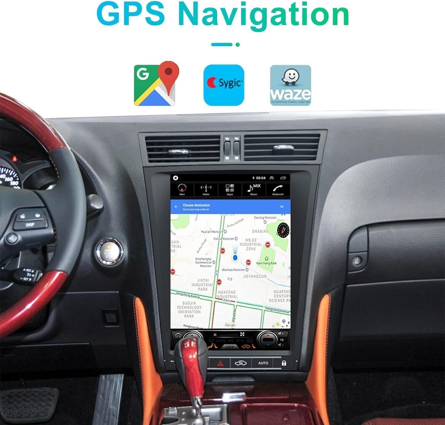 12.8″ Tesla Style Car Gps Navigation Radio For Lexus GS GS300 GS350 2004-2011