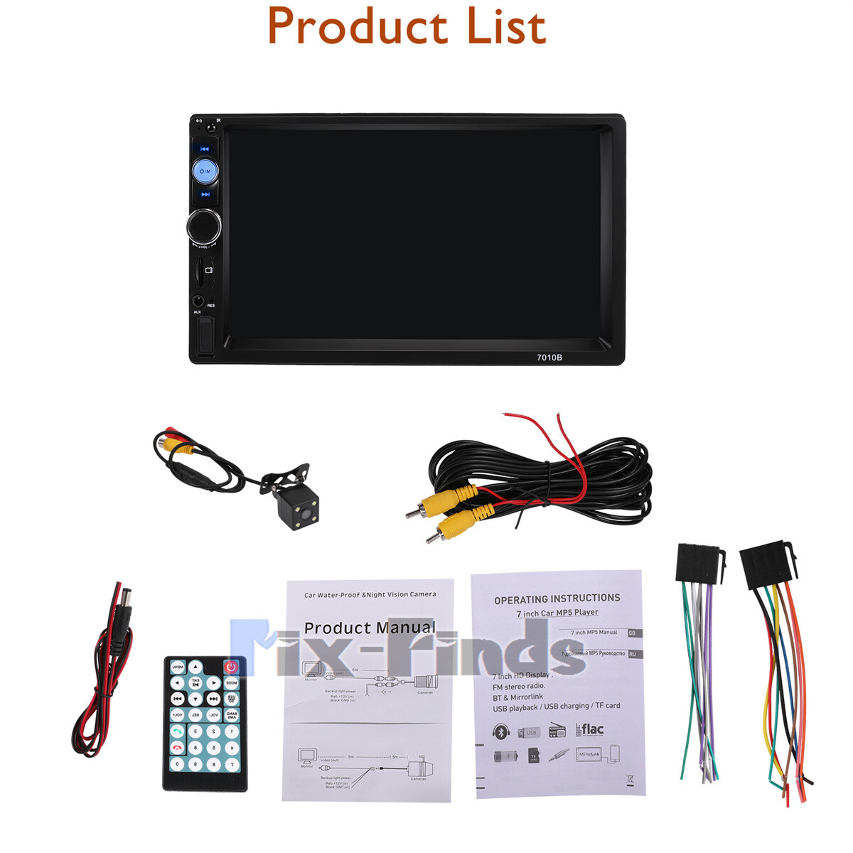 Double Din 7″ Car Stereo Radio with Touch Screen GPS Navigation Bluetooth New