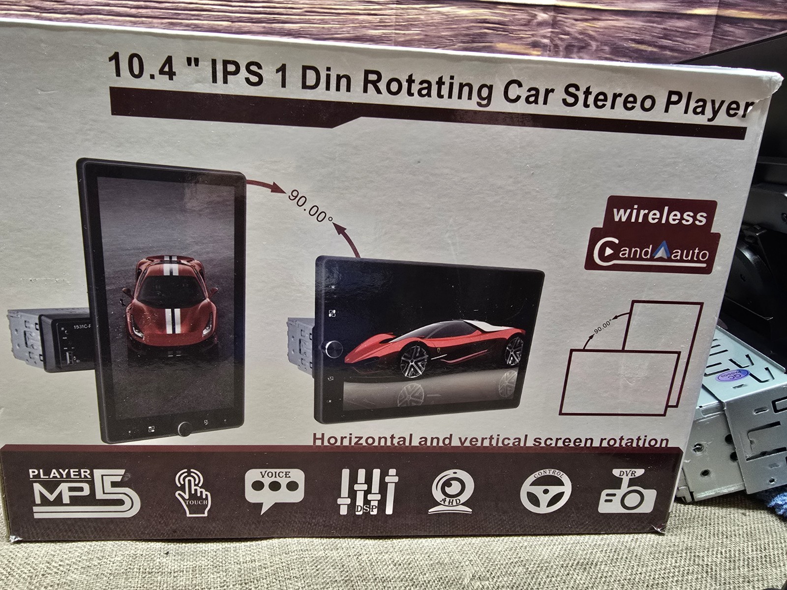 10.4” Rotatable 1DIN Wireless CarPlay/Android Auto Car Stereo Radio Touchscreen