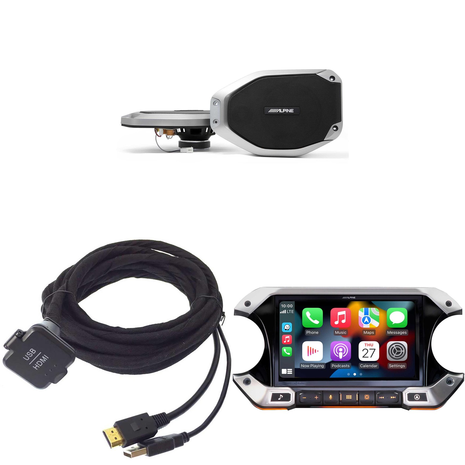 Alpine i509-WRA-JL, KCU-315UH USB / HDMI Extension Cable w/ SPV-65-JLT Bundle…