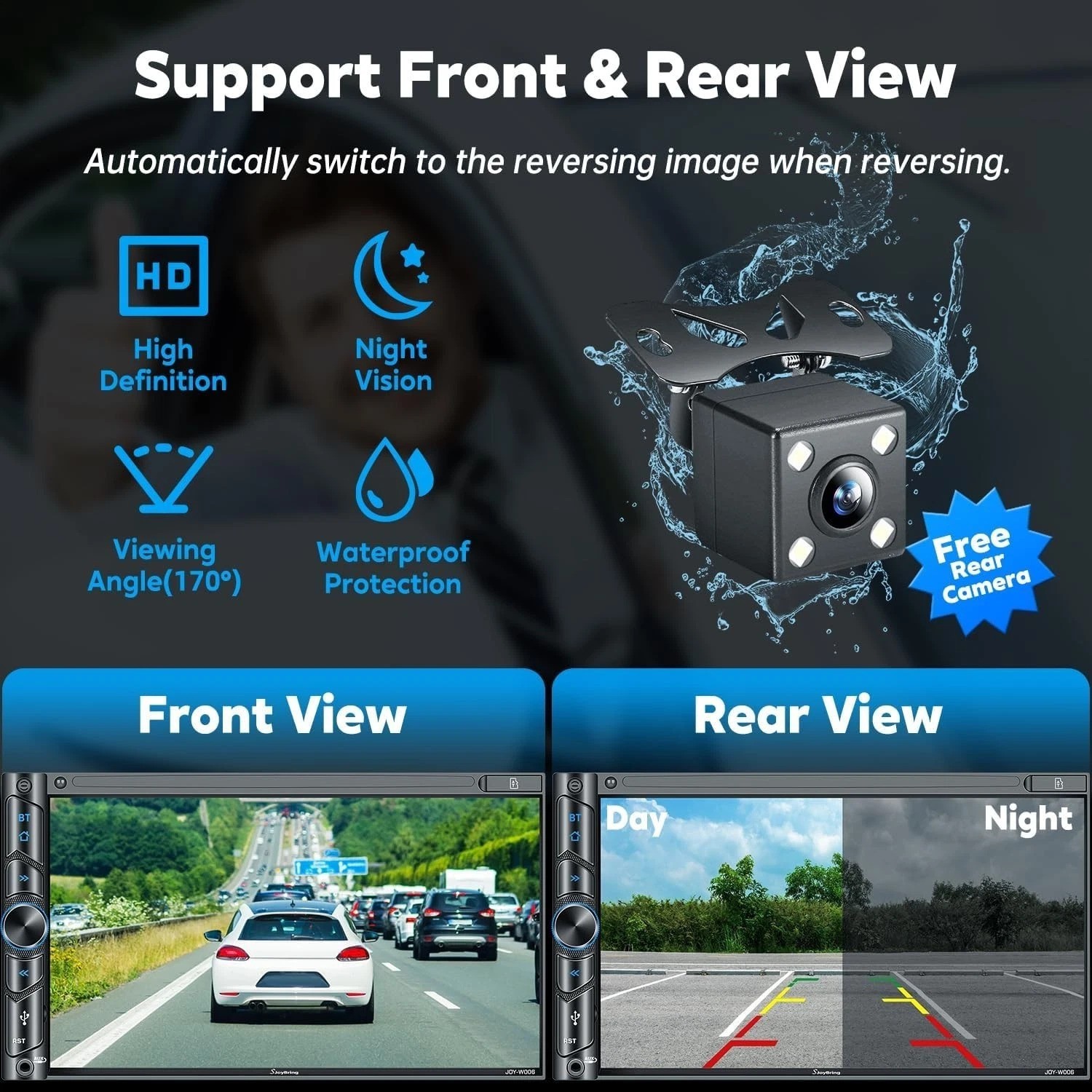 Upgrade Wireless Double Din Car Stereo with Carplay, Android Auto, Bluetooth,…