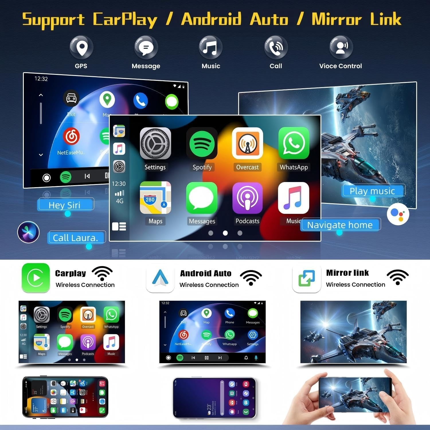 For 2007-2012 Nissan Sentra 7″ Android 13 Apple Carplay Car Stereo Radio 64G CAM