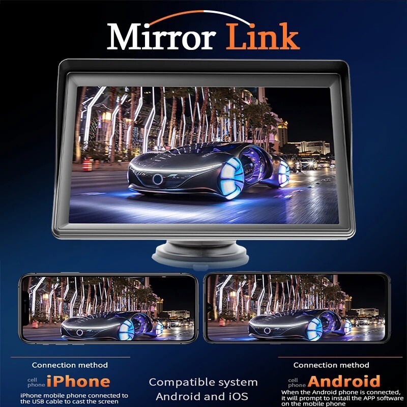 CarPlay Radio Multimedia Video Player 7inch Portable Touch Screen