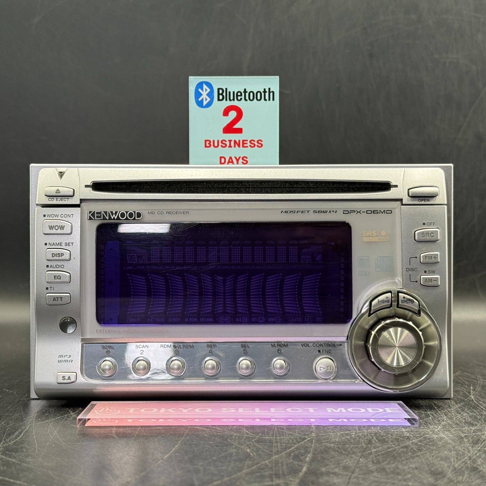 KENWOOD DPX-06MD 2DIN Car Audio CD MD Player JDM Added Bluetooth Tested In Stock