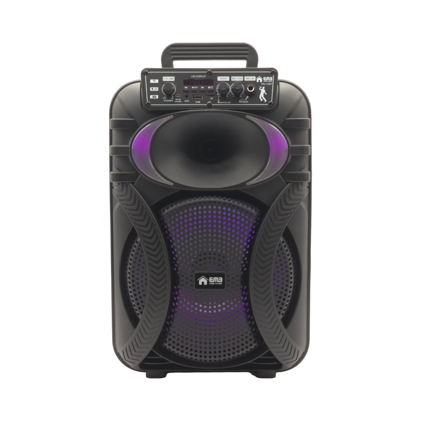 EMB PKL10BT 500w 10″ Trolley Speaker with AUX, Lights, FM, USB with Bluetooth