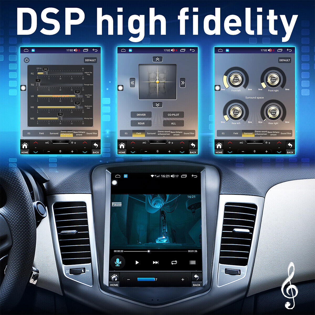 For Chevy Cruze 2011-2015 Car Apple Carplay Android 13 Radio GPS Stereo w/Cam