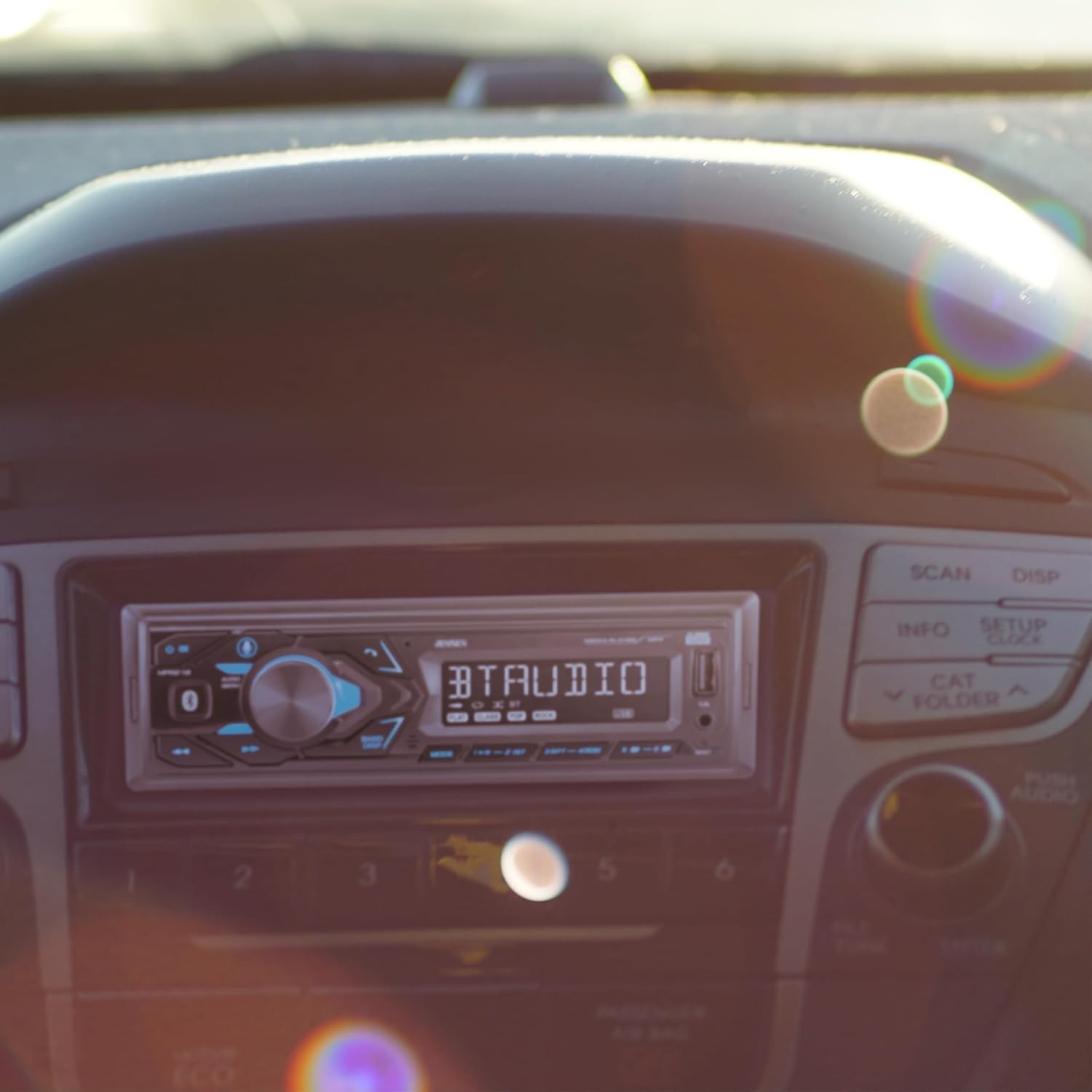 Car Stereo Bluetooth USB FM Radio 7 Character LCD Single DIN Hands Free