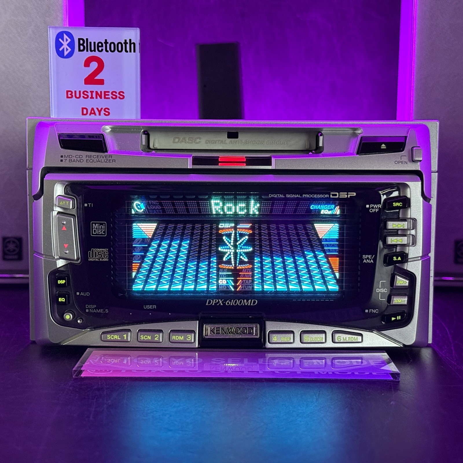 KENWOOD DPX-6100MD Car Audio 2DIN CD MD Player Added Bluetooth Tested JDM Stock