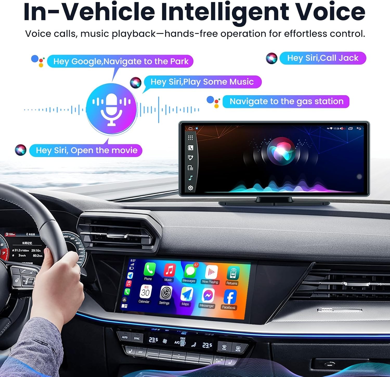 10.26″ Touchscreen Wireless Carplay Portable Car Stereo Android Auto Navigation
