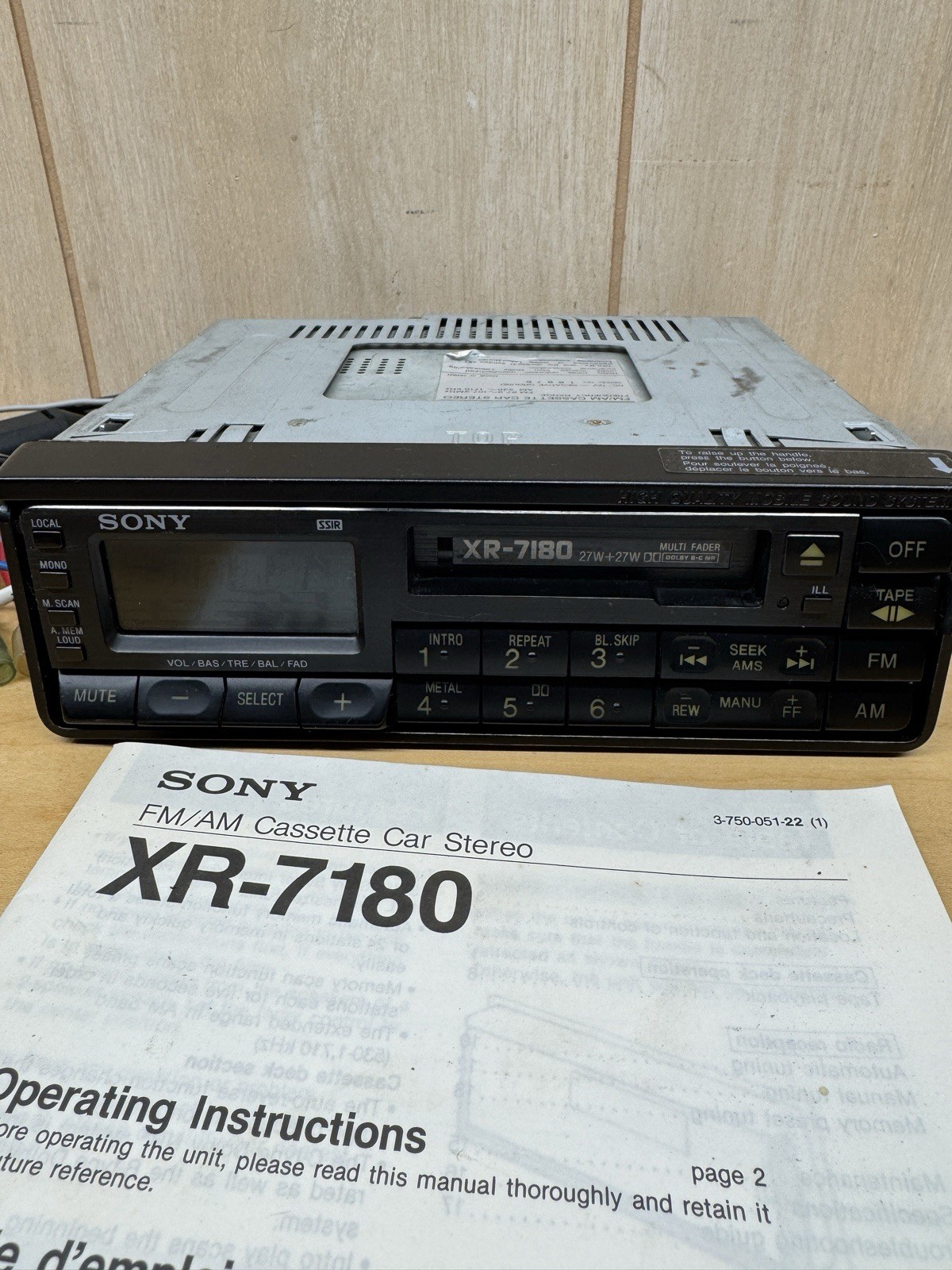 Sony XR-7180 FM/AM Cassette Car Stereo High Quality Mobile Sound System