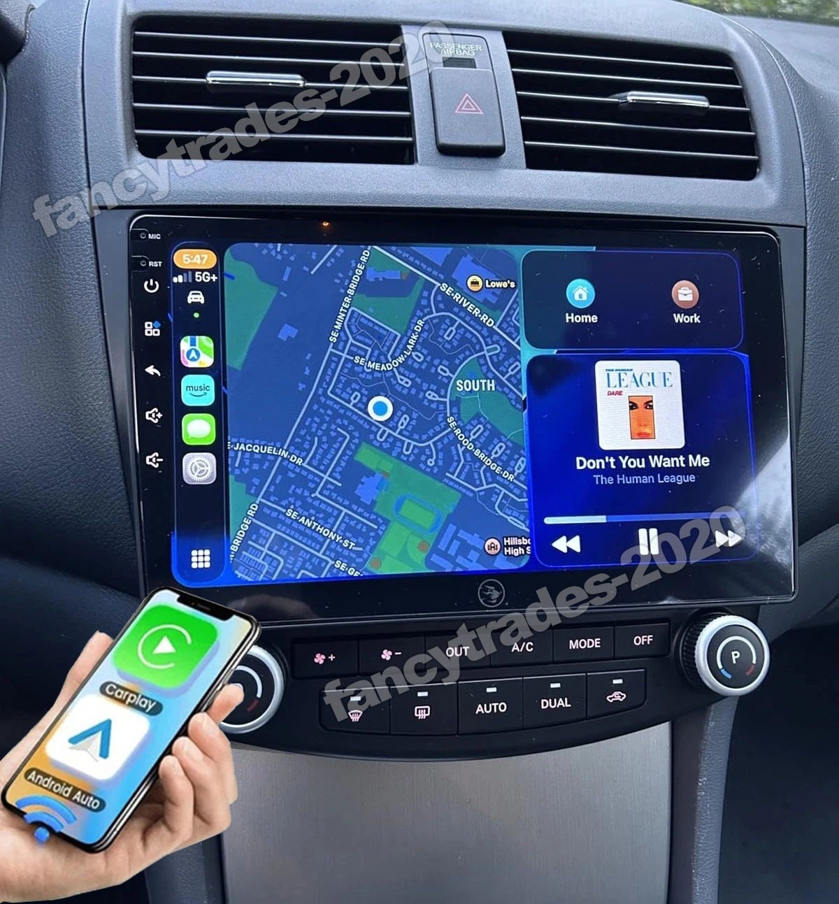 For Honda Accord 2003-2007 Apple CarPlay Android 15 Car Stereo Radio GPS FM RDS