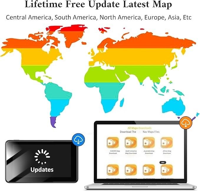 2026 Pro GPS Navigator for Car,Truck RV-7” HD Touchscreen Navigation System,…