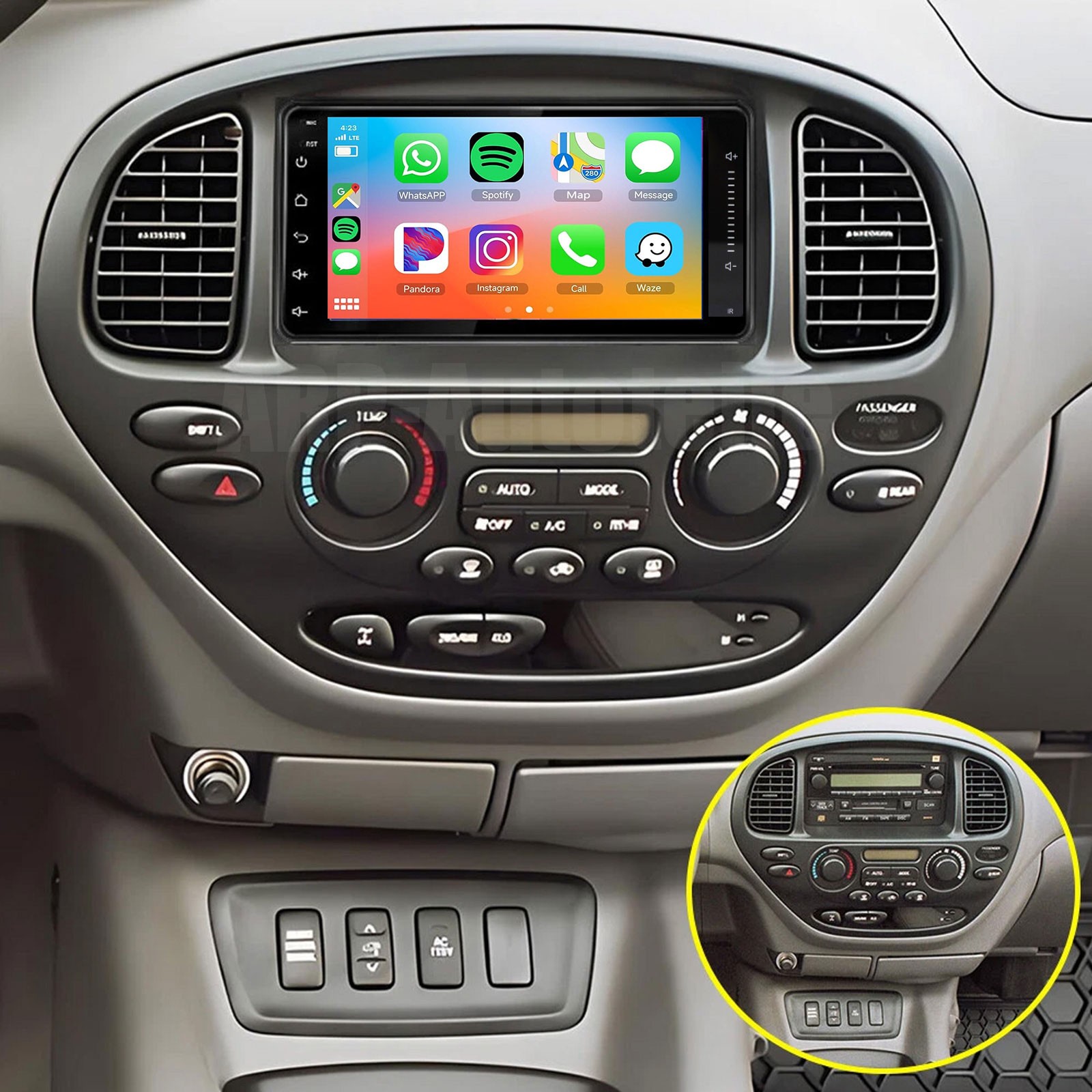 For Toyota 2000-2006 Tundra 01-07 Sequoia CarPlay Android 13 Car Radio GPS WiFi
