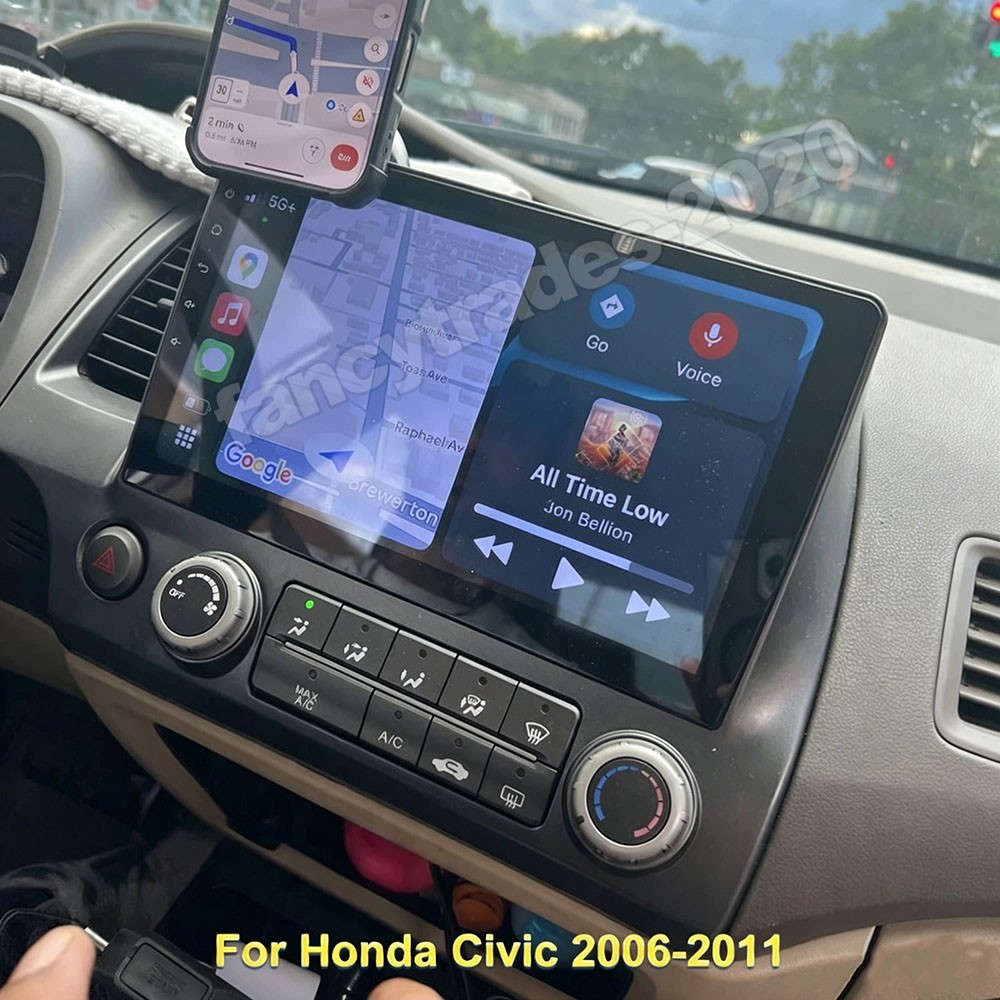 For Honda Civic 2006-2011 Apple CarPlay Auto Android 15 Car Radio Stereo Wifi