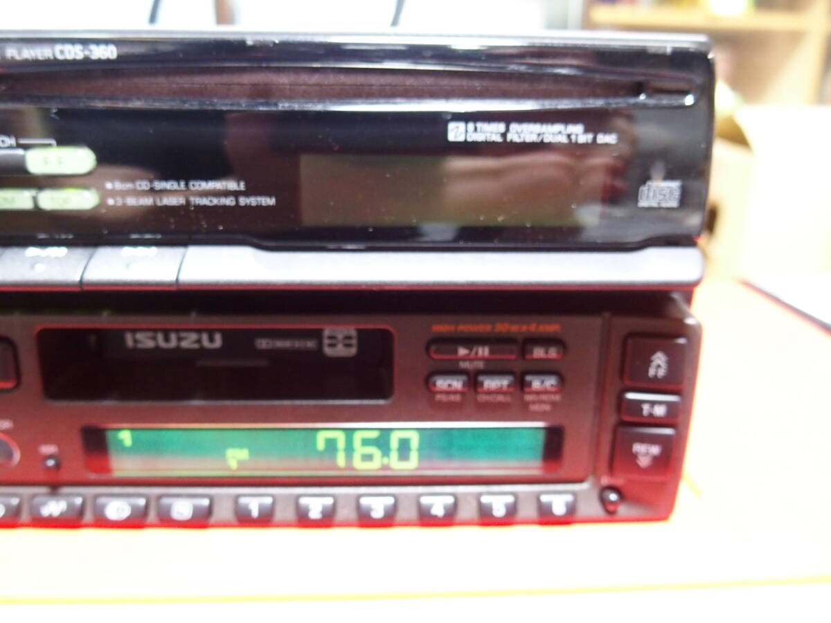 ADDZEST ISUZU Cassette CD Player Set Green Light Junk JAPAN
