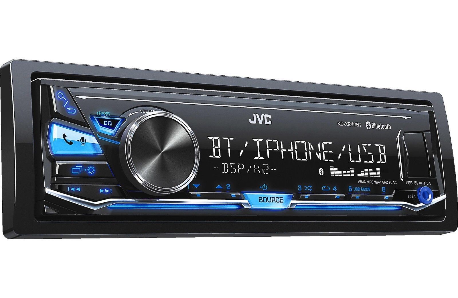 JVC KD-X240BT Bluetooth Media Player iPhone Android Pandora USB Aux MP3 AM FM