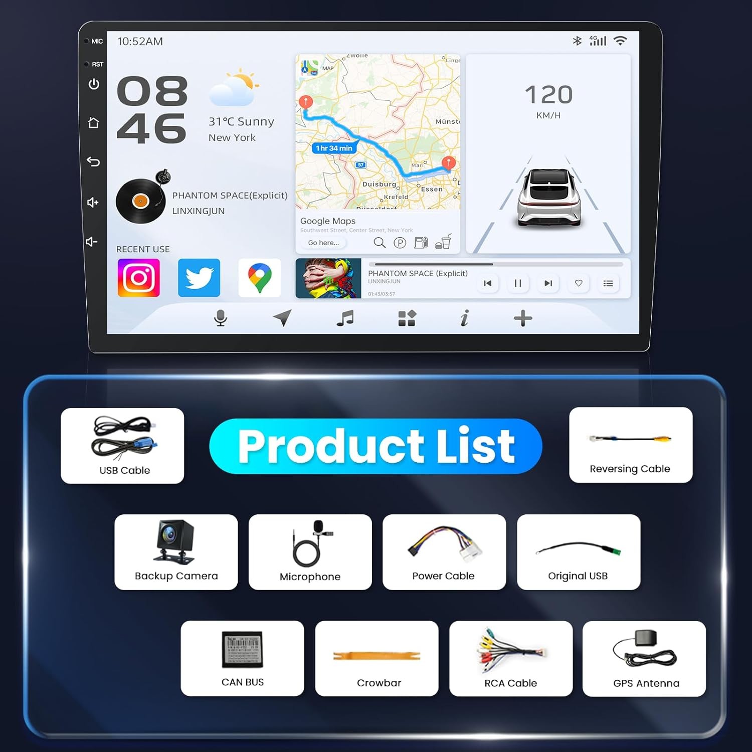 4G+32G For Honda CRV 2012-2016 Carplay Android 13 Auto Car Stereo Radio GPS Navi