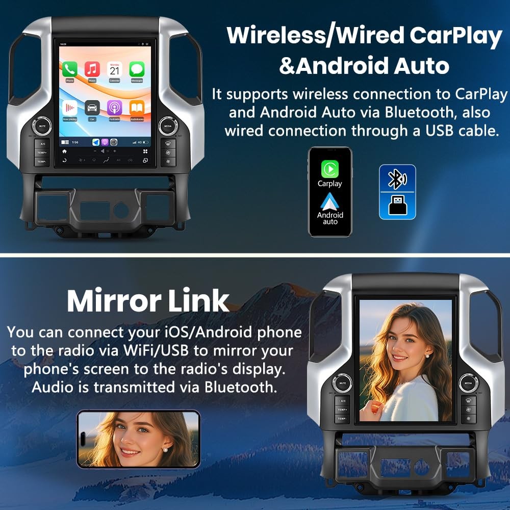 12.1″ Tesla Style Wireless Carplay Stereo for 2019-2023 Sierra & Silverado