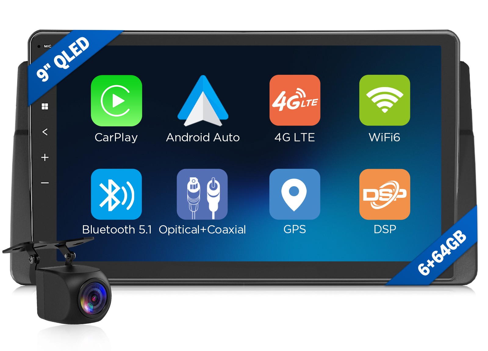 E46X6S2 Android 9 inch QLED 6+64G for BMW E46 M3 3Series Car Stereo CarPlay WiFi
