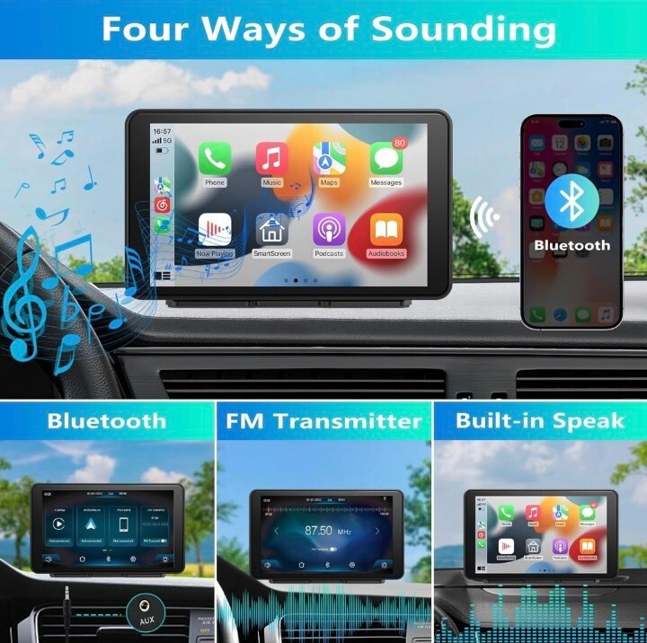 7″ Portable Wireless Apple/Android CAR Touchscreen System With GPS & Mirror Link